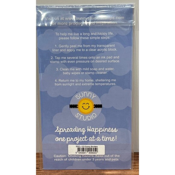 Sunny Studio Photopolymer Clear Stamps SSCL-123 Sunny Borders star heart - Picture 2 of 3